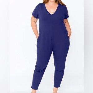 Smash + Tess cozy Sunday Romper size large in brilliant blue